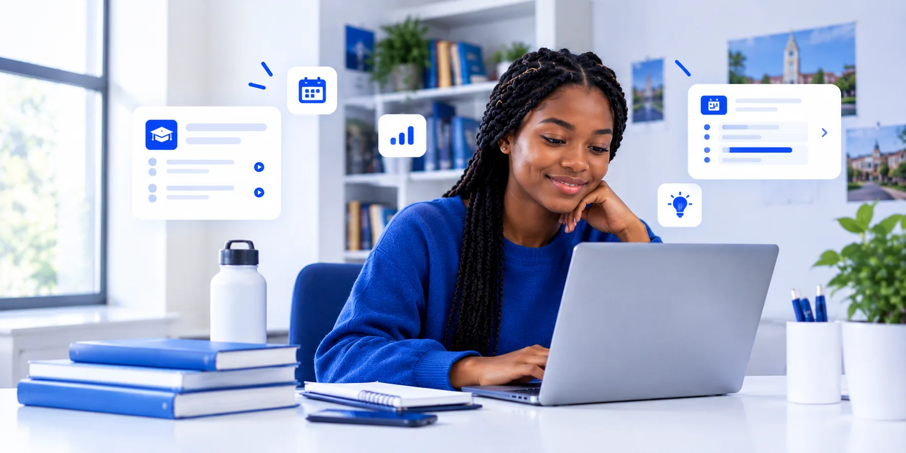 Modern student workspace for building practical skills