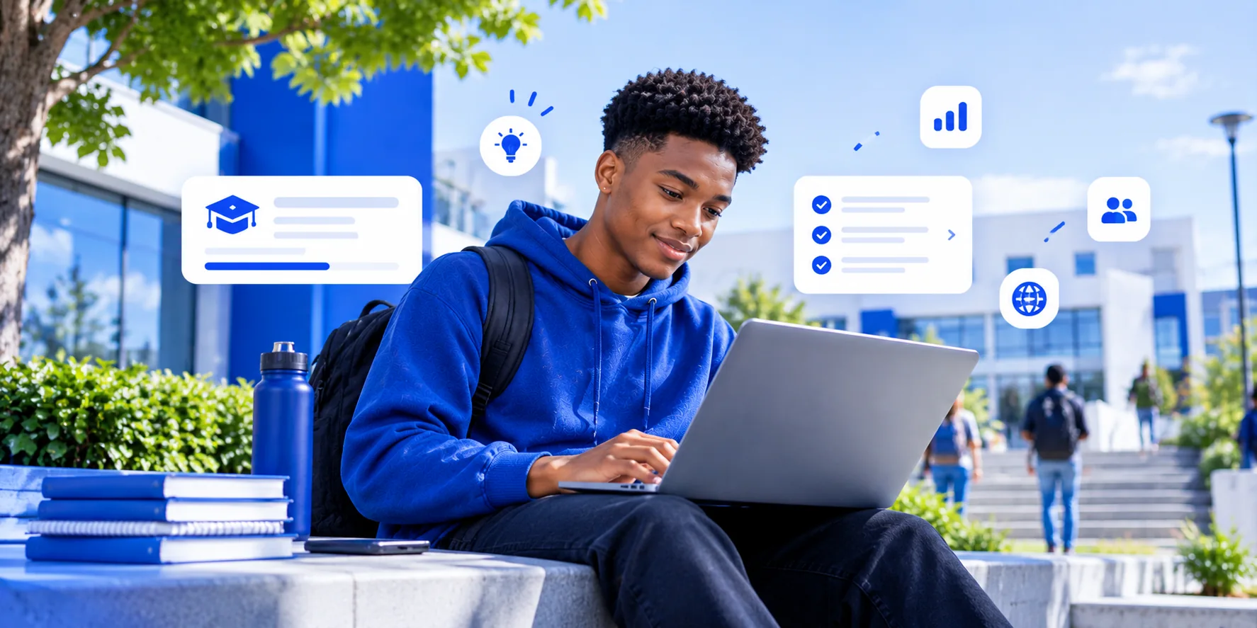 Student learning on campus